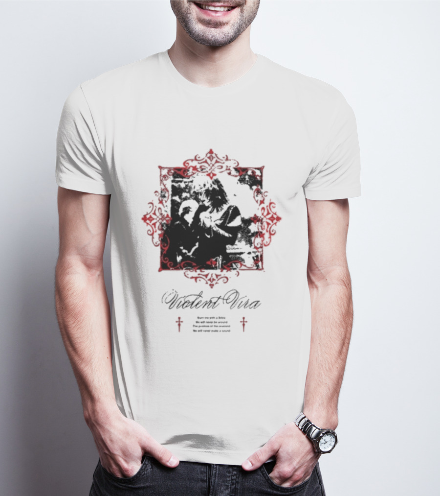 Violent Vira Ghostly Embrace In Ornate Frame T-Shirt