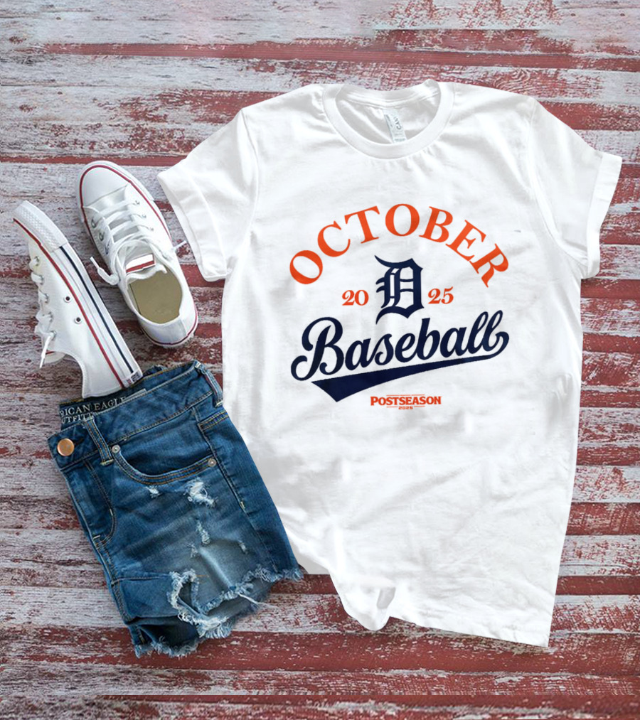 Detroit Tigers October Baseball Postseason 2025 T-Shirt