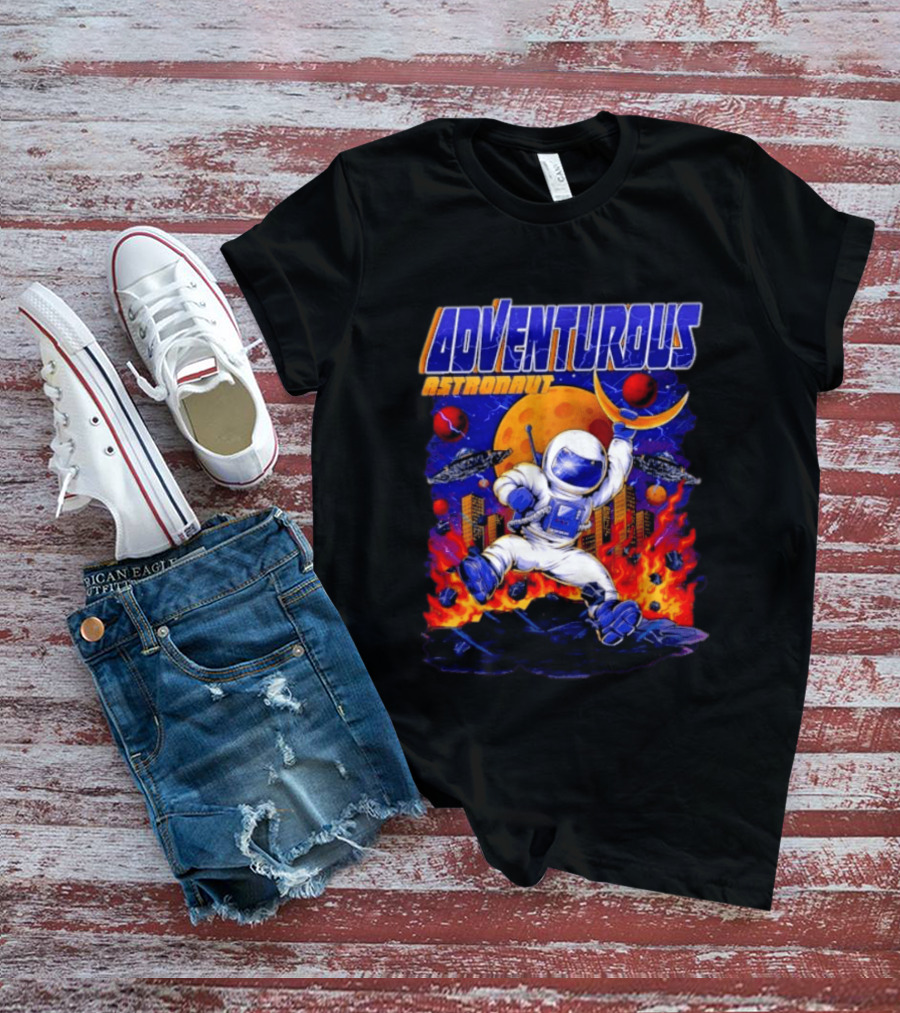 Adventurous Astronaut Moon Adventure Galaxy Exploration Space Suit T-Shirt