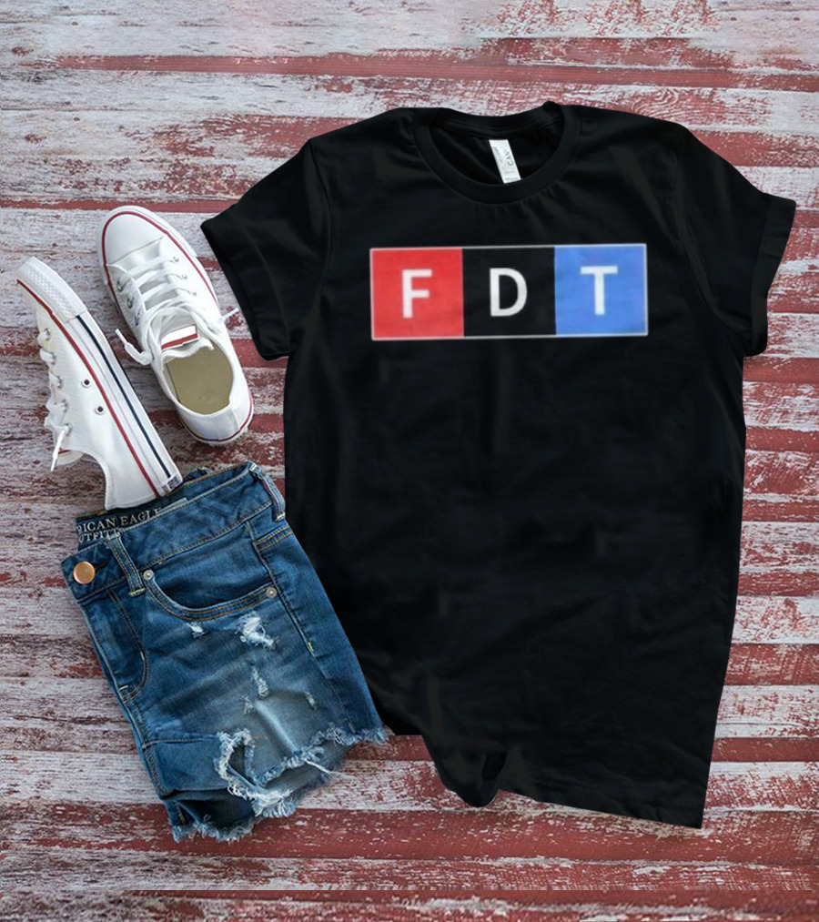 FDT Anti Trump Red Black Blue Block Letters T-Shirt