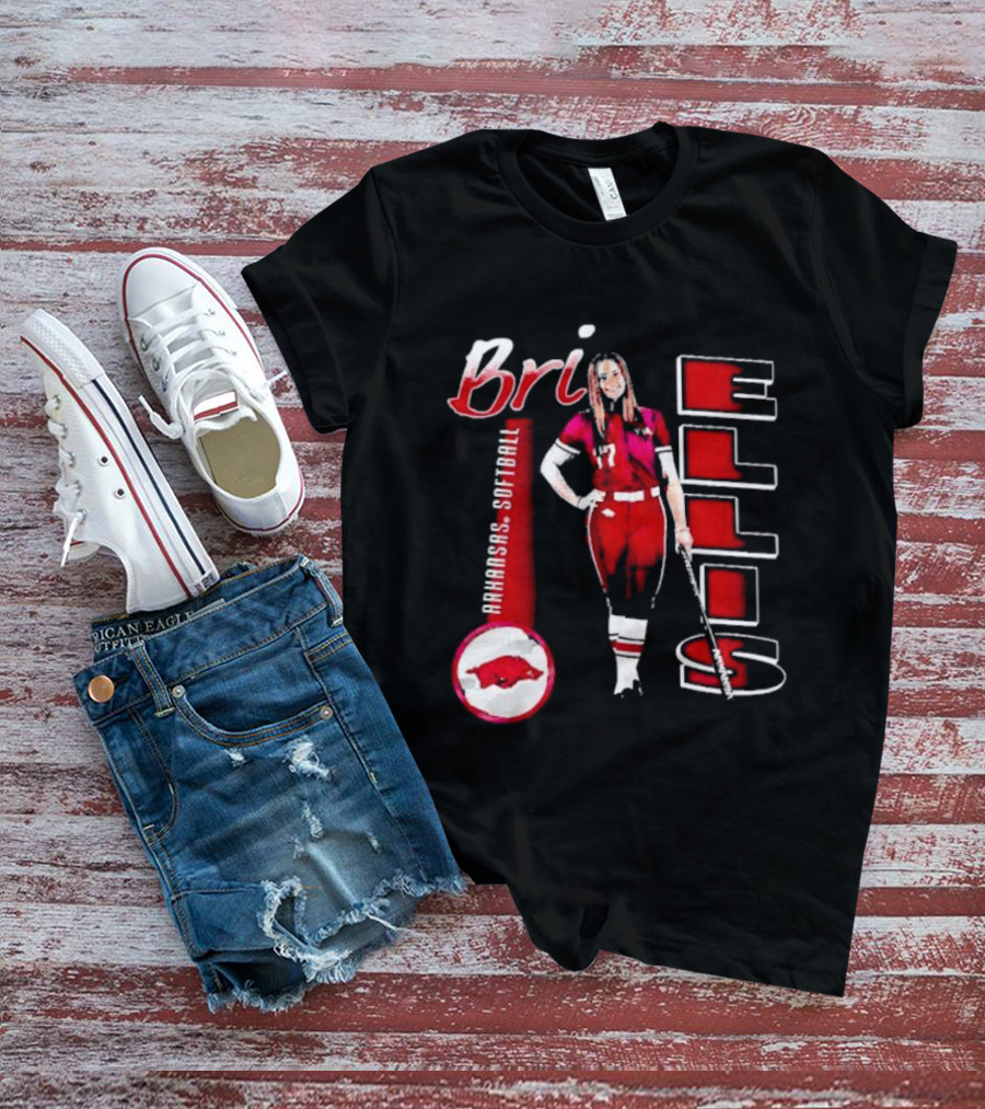 Bri Ellis Arkansas Razorbacks Softball Player Number 77 T-Shirt