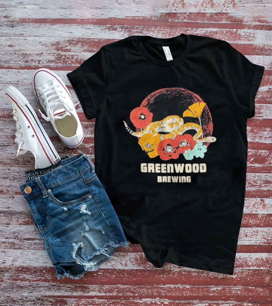 Greenwood Brewing Desert Snake With Colorful Flowers T-Shirt