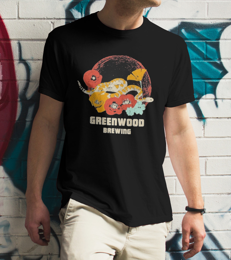 Greenwood Brewing Desert Snake With Colorful Flowers T-Shirt
