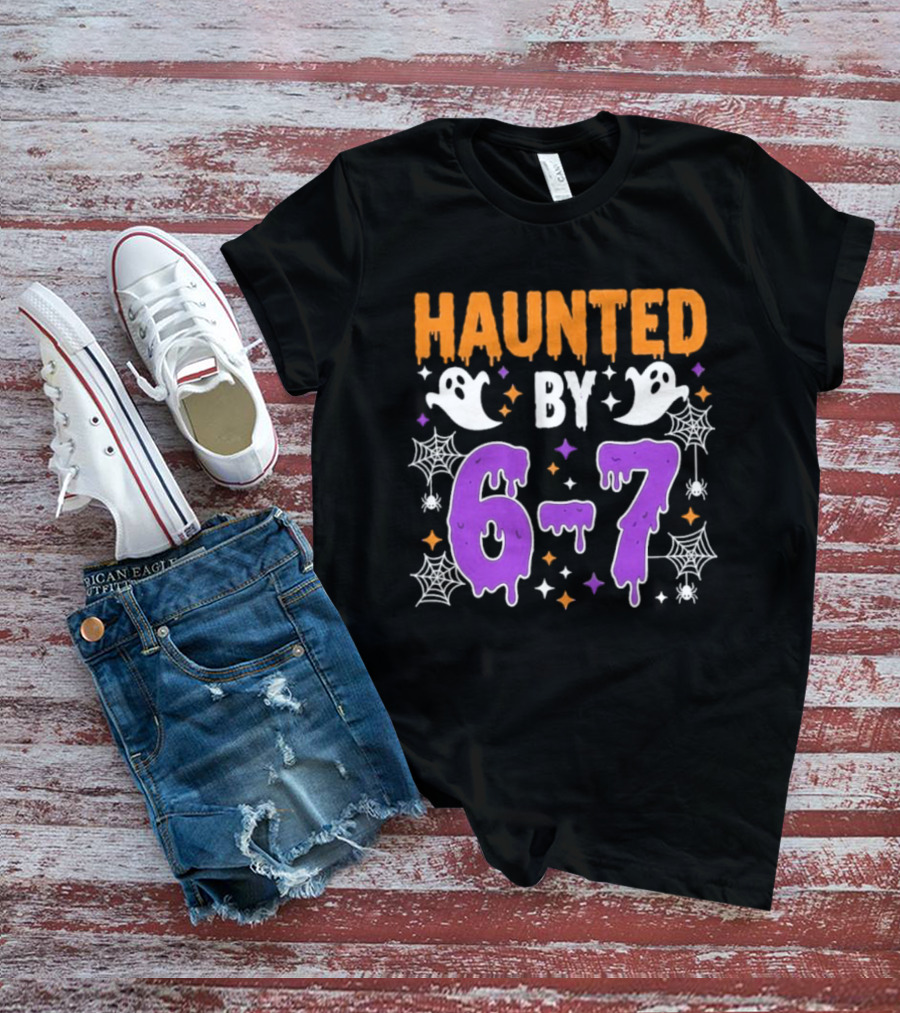 Haunted By 67 Halloween Ghosts And Spiders T-Shirt