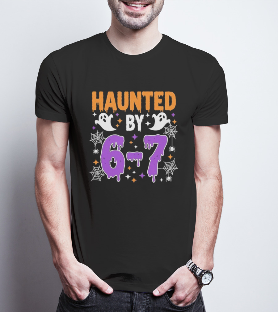 Haunted By 67 Halloween Ghosts And Spiders T-Shirt