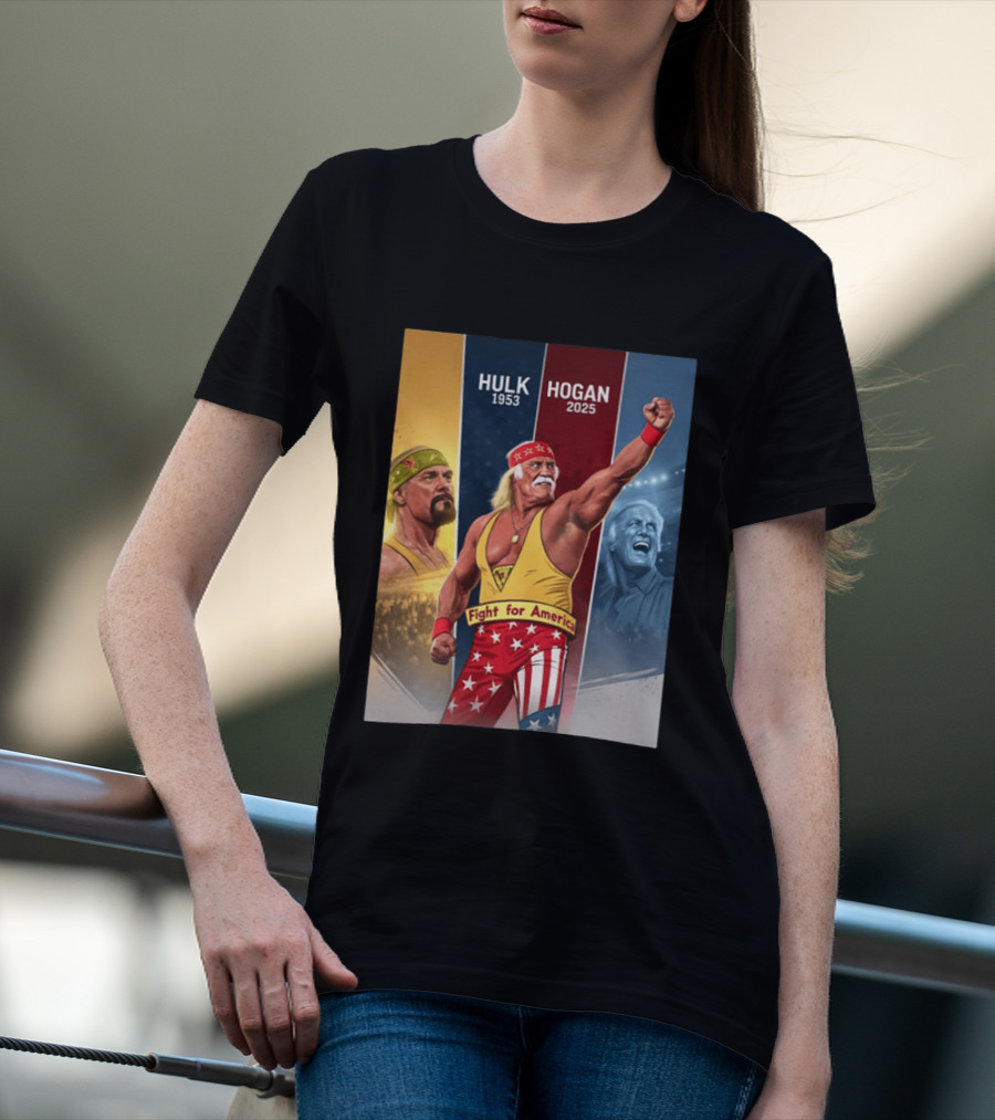 Hulk Hogan Fight For America 1953 2025 T-Shirt