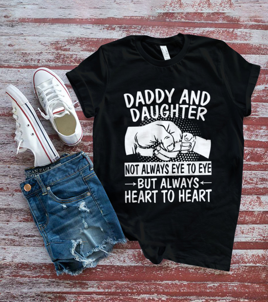 Daddy And Daughter Heart To Heart Fist Bump T-Shirt