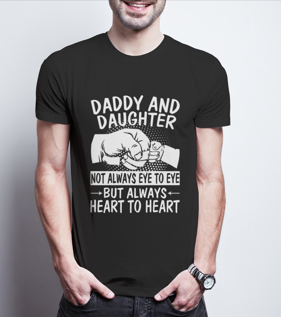 Daddy And Daughter Heart To Heart Fist Bump T-Shirt