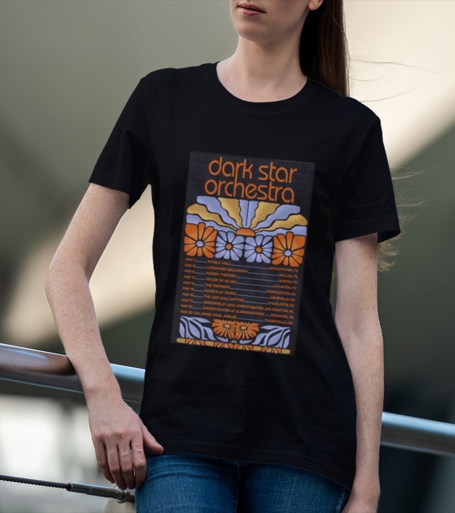 Dark Star Orchestra 2026 Spring Tour With Flowers And Venue Dates T-Shirt