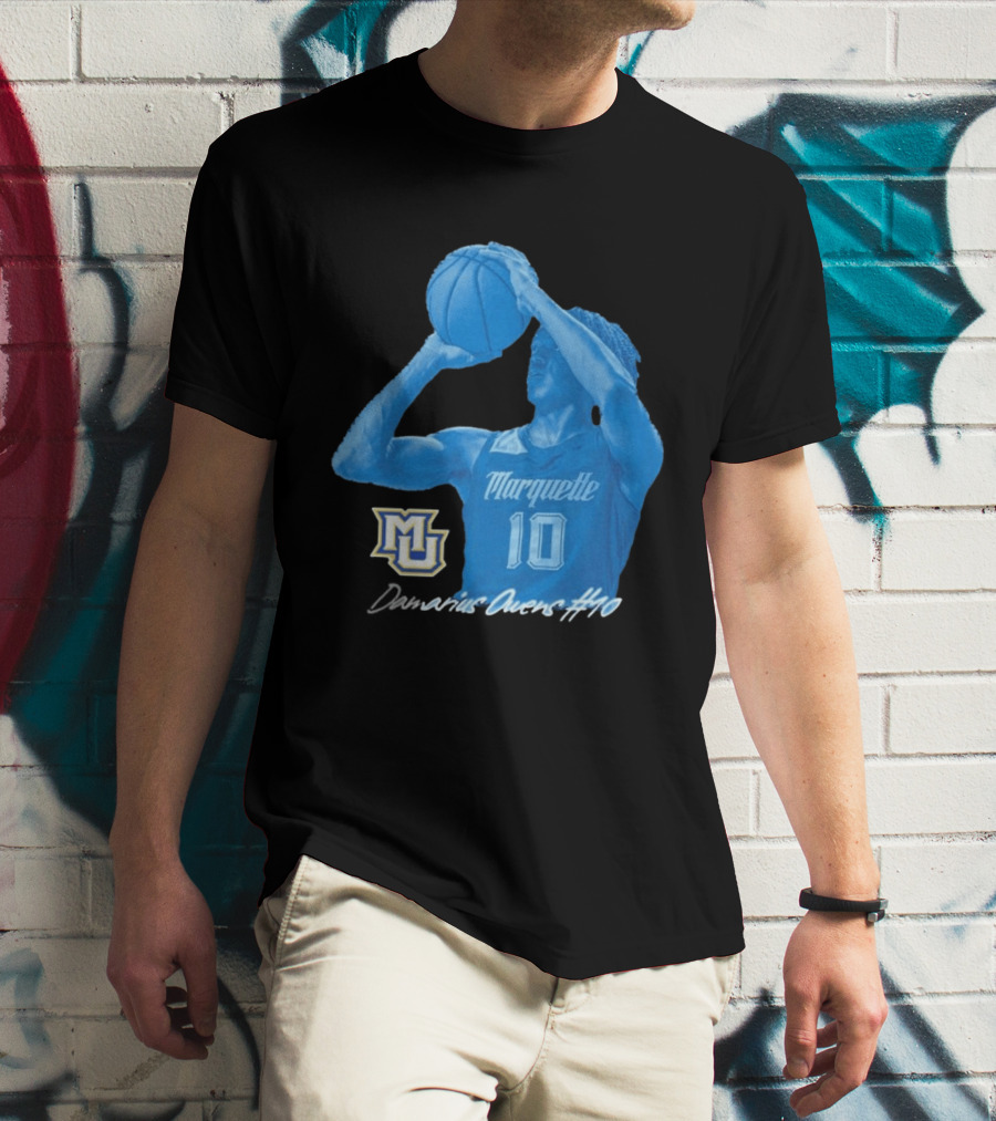 Marquette Golden Eagles MU Damarius Owens #10 Basketball T-Shirt