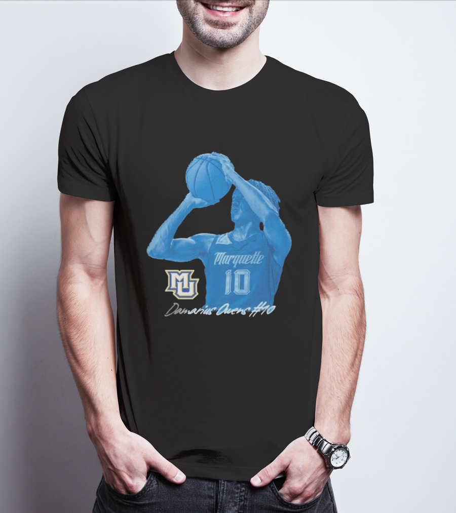 Marquette Golden Eagles MU Damarius Owens #10 Basketball T-Shirt