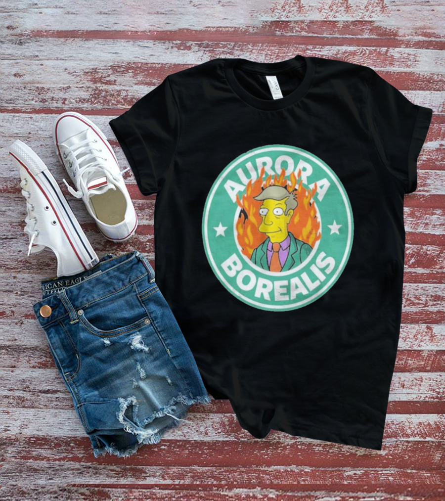 Aurora Borealis Skinnerbucks Green Circle Fire T-Shirt