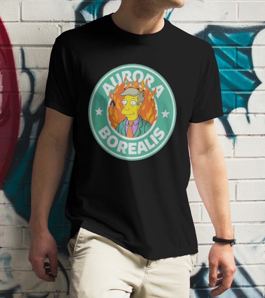 Aurora Borealis Skinnerbucks Green Circle Fire T-Shirt