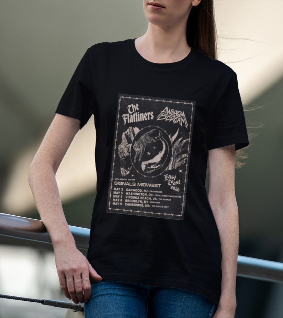 The Flatliners Wilhelm Scream East Coast Tour 2026 Special Guests Signals Midwest T-Shirt
