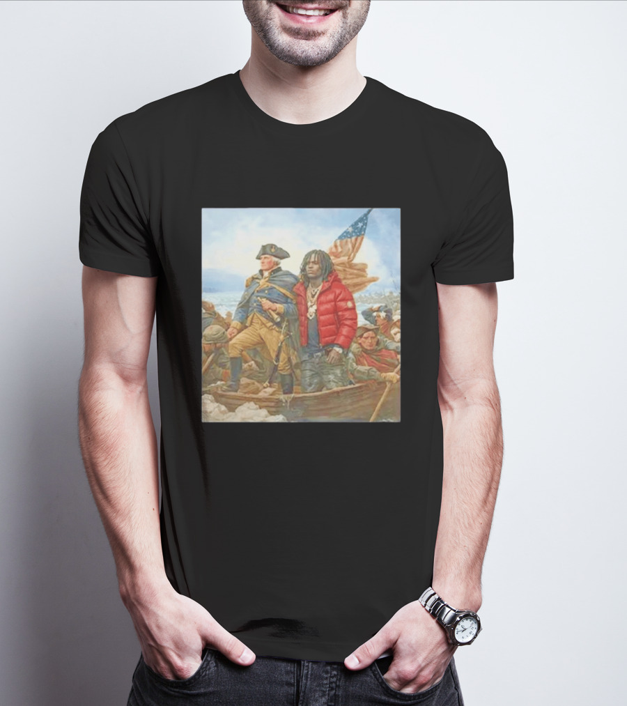 Chief Keef George Washington Parody Crossing The Delaware T-Shirt