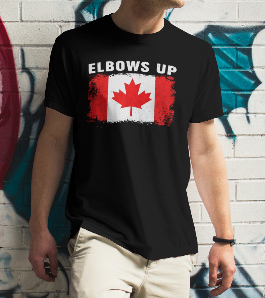 Elbows Up Canada Flag Maple Leaf T-Shirt
