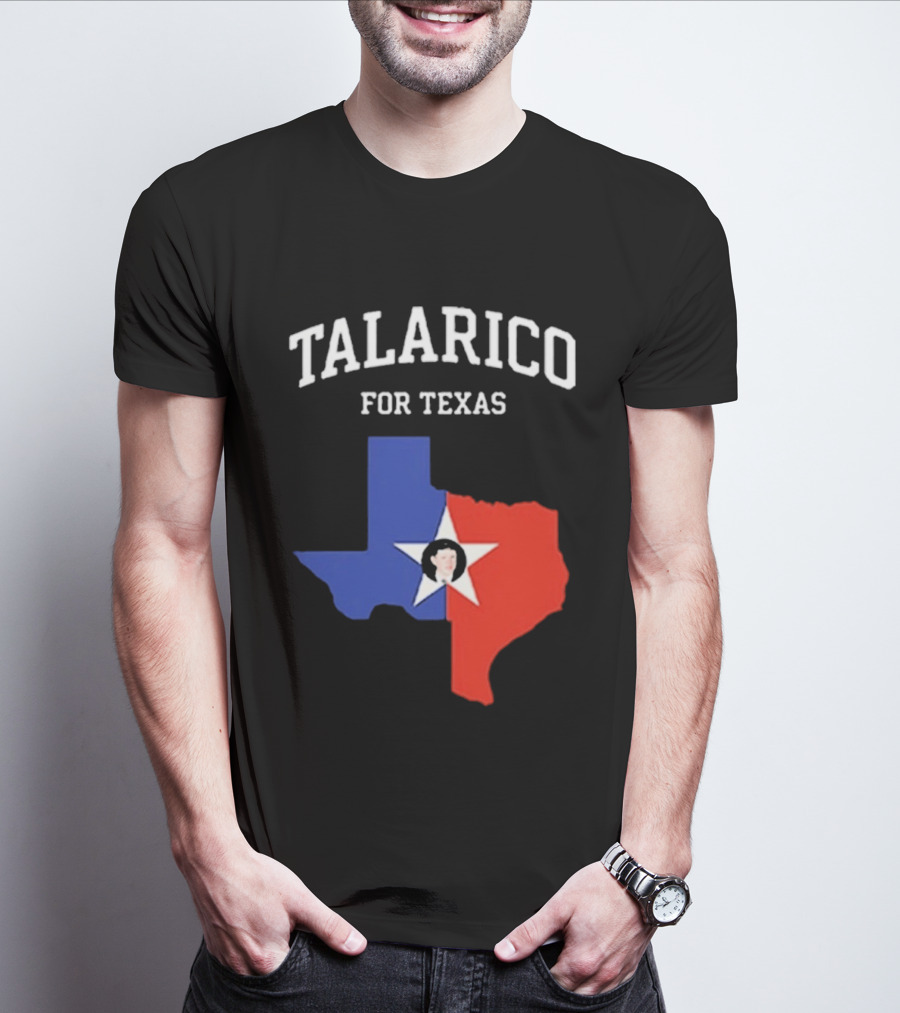 Talarico For Texas State Map Red White Blue Star T-Shirt