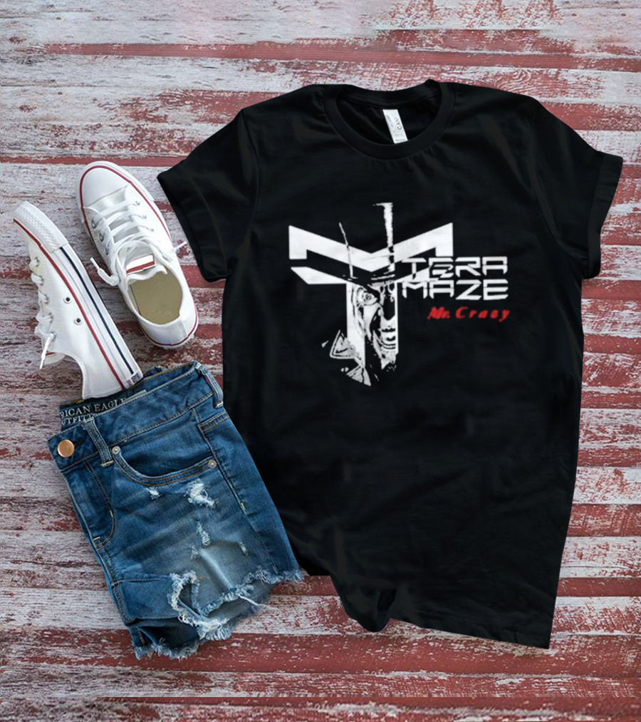 Tera Maze Mr. Crazy White Abstract T-Shirt