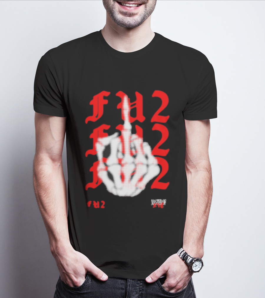 FU2 Middle Finger Three 6 Mafia Master Of Evil T-Shirt