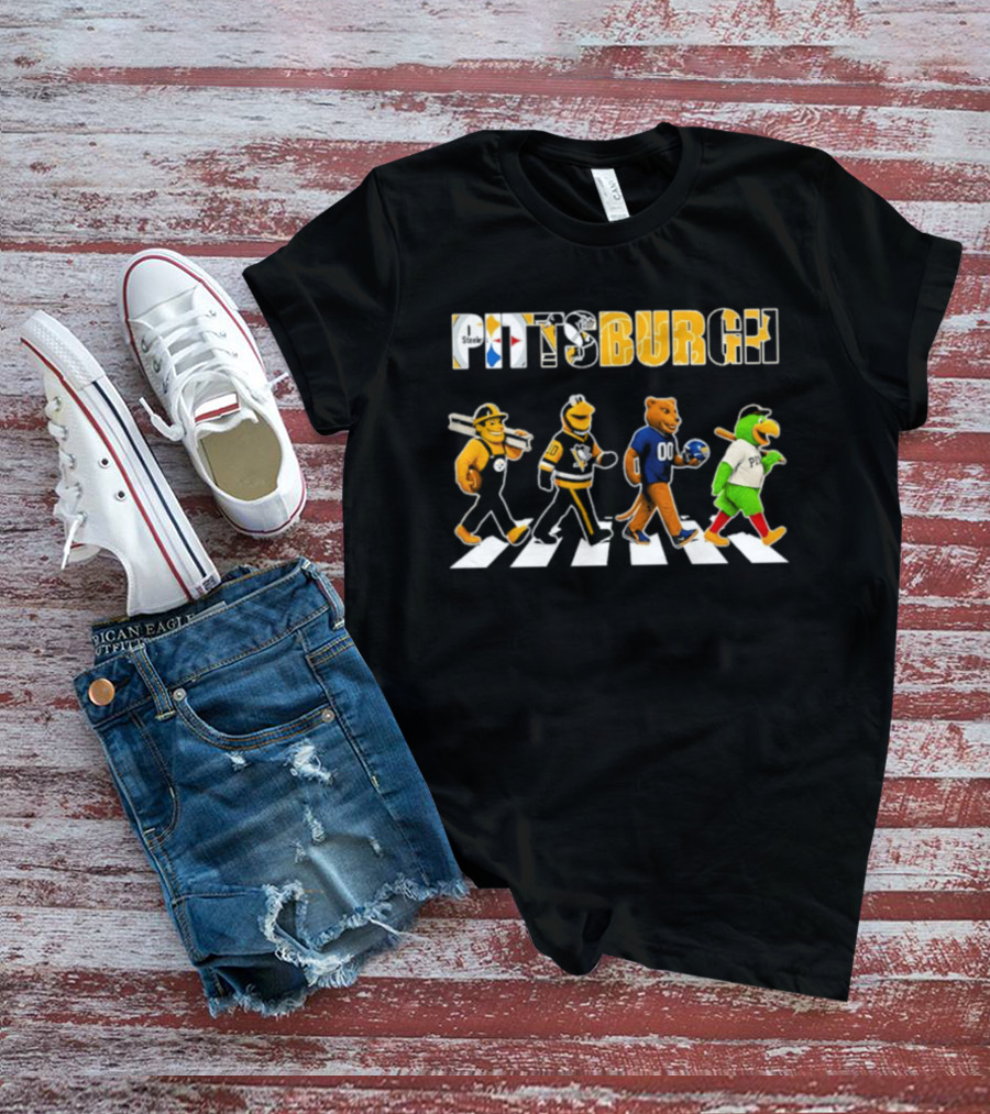 Pittsburgh Sports Teams Abbey Road Crossing Animals T-Shirt