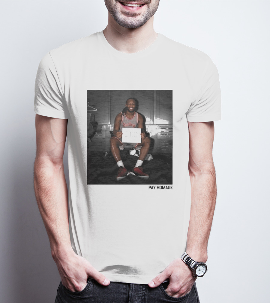 Buckeye Jersey Bruce Thornton 110 Pay Homage Locker Room T-Shirt