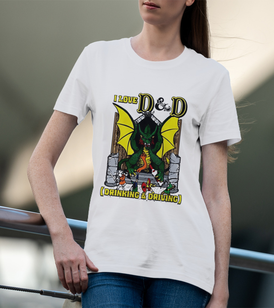 I Love D&D Drinking & Driving Dragon T-Shirt