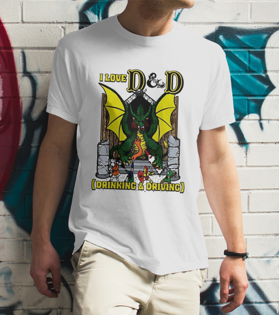 I Love D&D Drinking & Driving Dragon T-Shirt