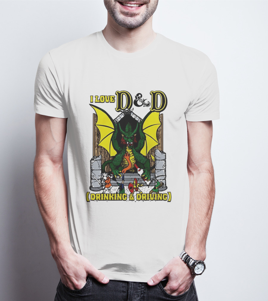I Love D&D Drinking & Driving Dragon T-Shirt
