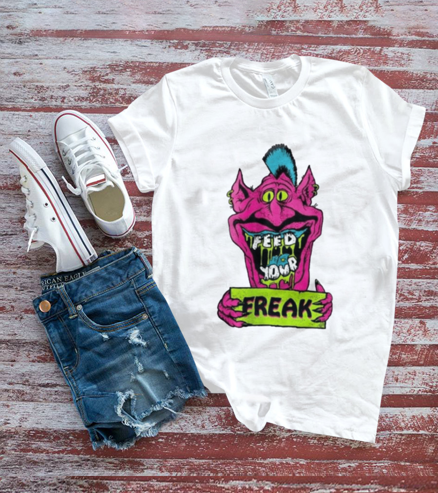 Feed Your Freak Monster Old School Psychedelic Punk T-Shirt