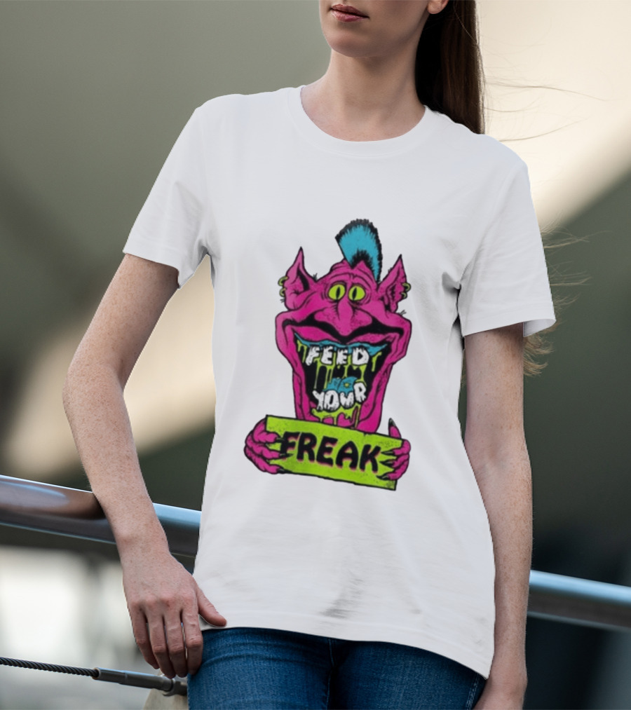 Feed Your Freak Monster Old School Psychedelic Punk T-Shirt