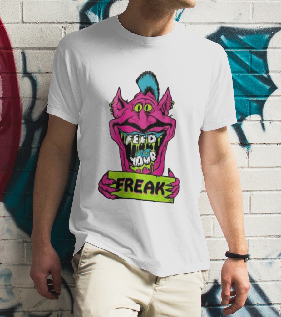 Feed Your Freak Monster Old School Psychedelic Punk T-Shirt