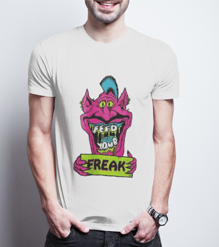 Feed Your Freak Monster Old School Psychedelic Punk T-Shirt