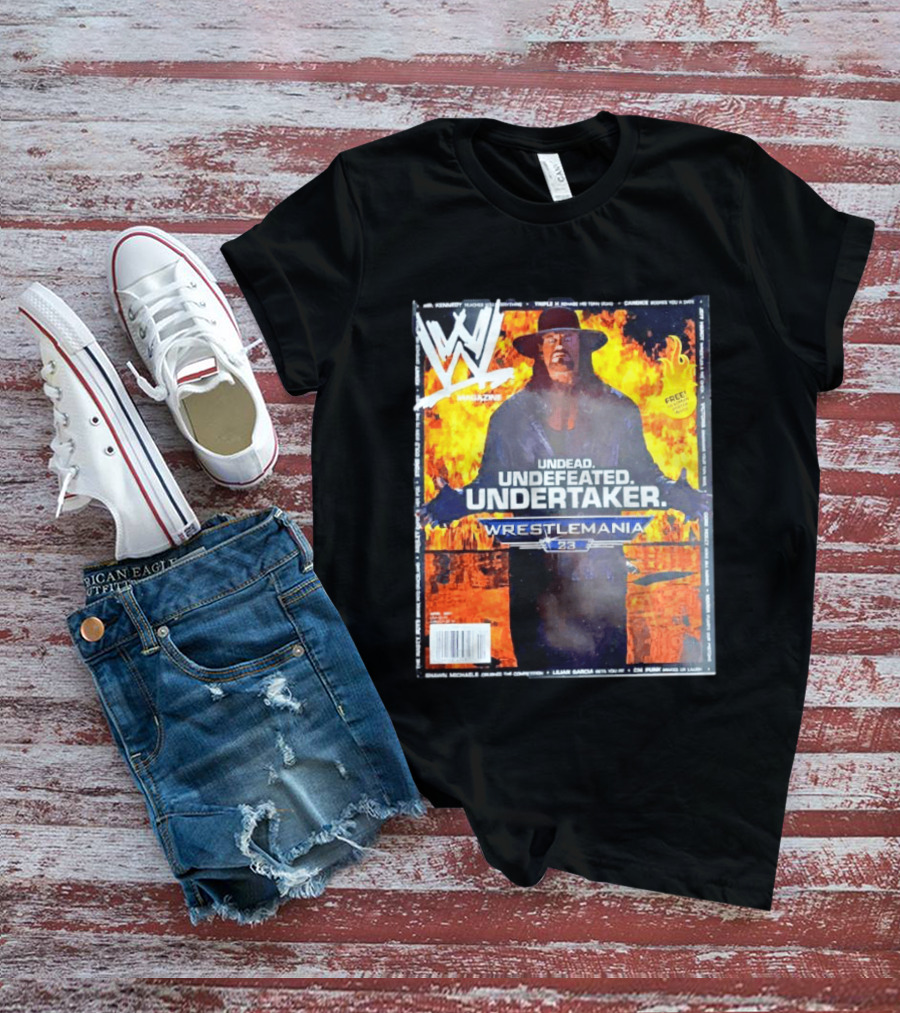 WWE Undead Undefeated Undertaker Wrestlemania 23 Magazine Cover T-Shirt