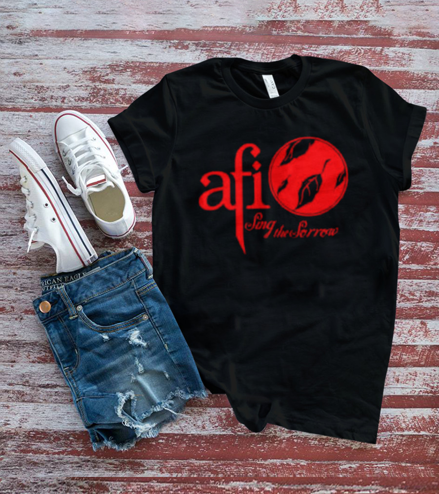 AFI Sing The Sorrow Red Logo And Globe T-Shirt