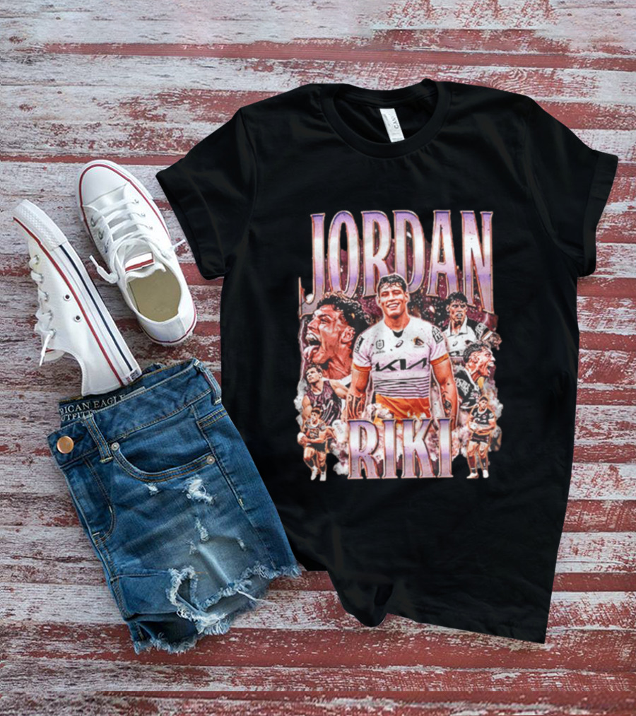 Jordan Riki Brisbane Broncos NRL Rugby Player Action Collage T-Shirt