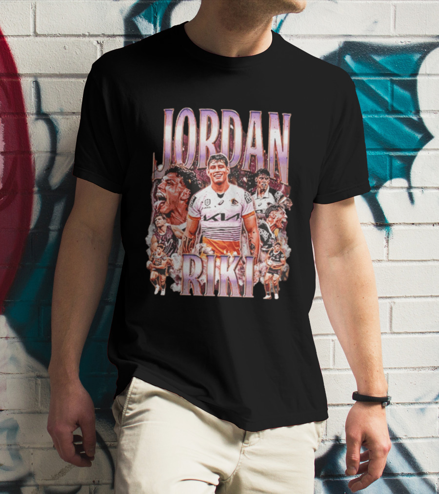 Jordan Riki Brisbane Broncos NRL Rugby Player Action Collage T-Shirt