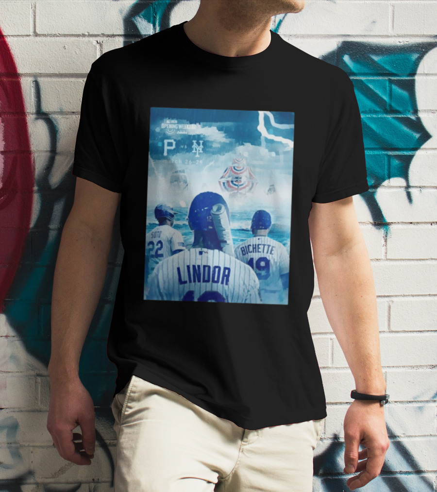 Lindor Soto Bichette New York Mets Vs Pirates 2026 MLB Opening Weekend March 26 29 T-Shirt