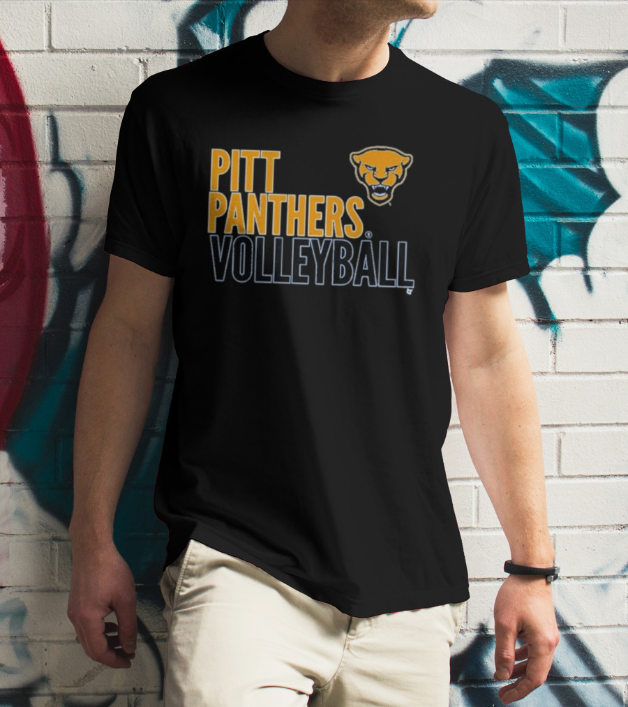 Pitt Panthers Volleyball Team Spirit Panther Head T-Shirt