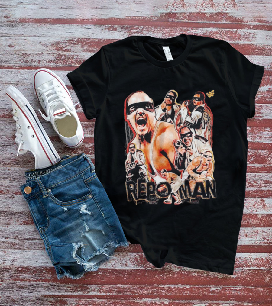 Repo Man Barry Darsow WWF Wrestler Collage T-Shirt