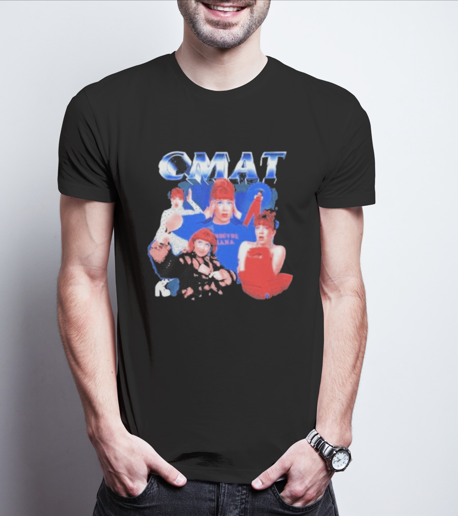 CMAT Retro Pop Style Collage With Colorful Characters T-Shirt