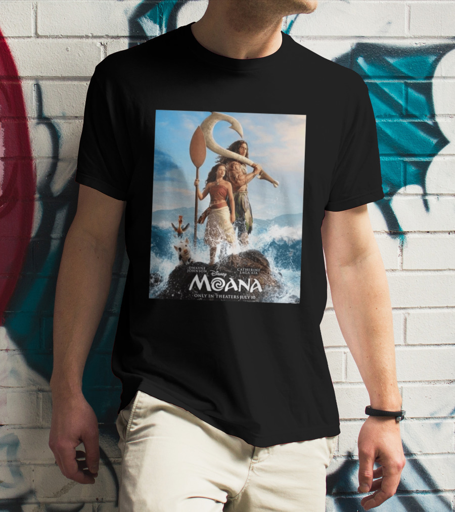 Dwayne Johnson And Catherine Laga'aia In Disney's Moana Live Action July 10 T-Shirt