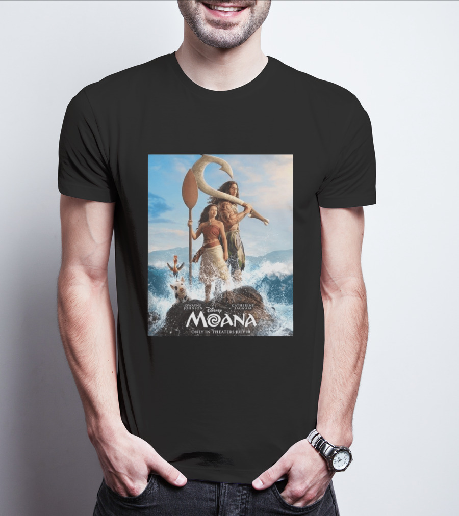 Dwayne Johnson And Catherine Laga'aia In Disney's Moana Live Action July 10 T-Shirt