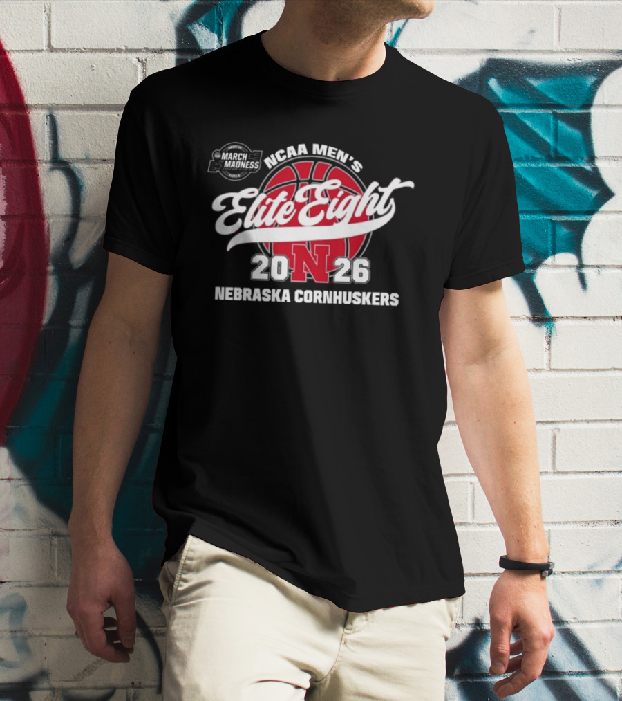 NCAA Men's Elite Eight March Madness Nebraska Cornhuskers 2026 Basketball Tournament T-Shirt