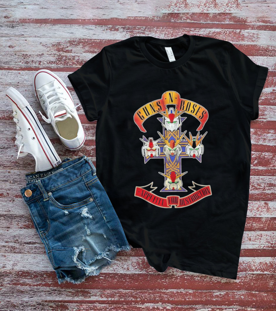Guns N Roses Gundam Cross Appetite For Destruction T-Shirt