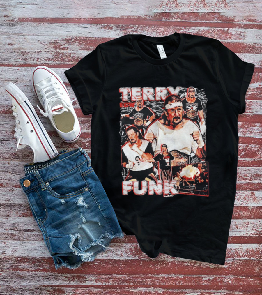 Terry Funk ECW Wrestling Collage T-Shirt