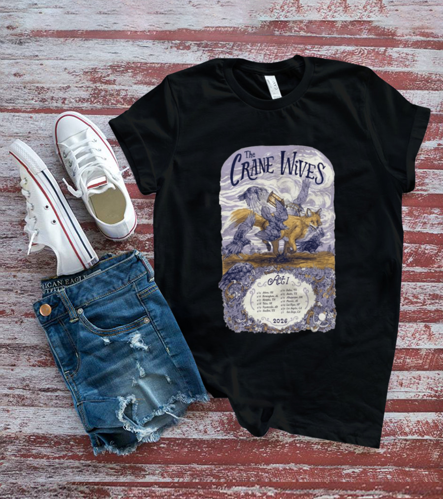 The Crane Wives Act I Tour 2026 Fox And Birds Concert T-Shirt