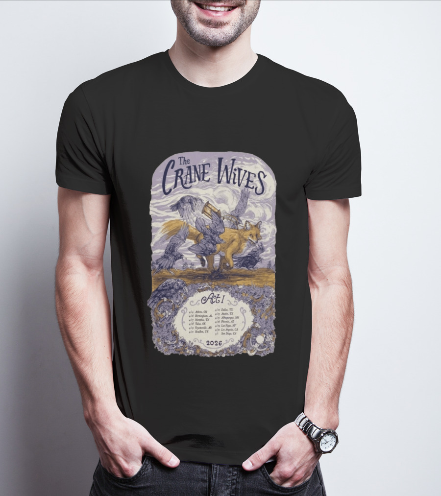 The Crane Wives Act I Tour 2026 Fox And Birds Concert T-Shirt