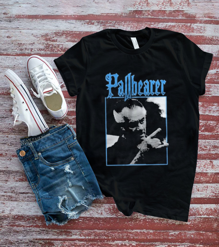 Pallbearer Gothic Font Black And White T-Shirt