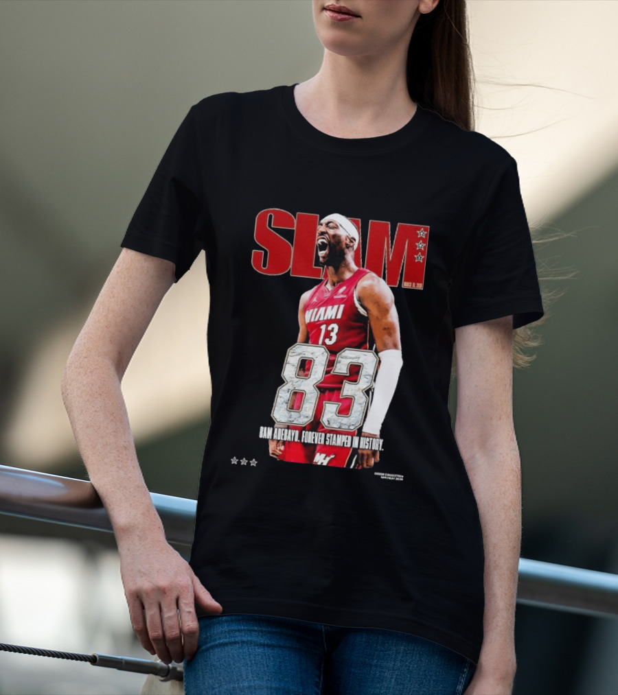 Slam March 2023 Bam Adebayo Miami 83 Points Forever Stamped In History T-Shirt