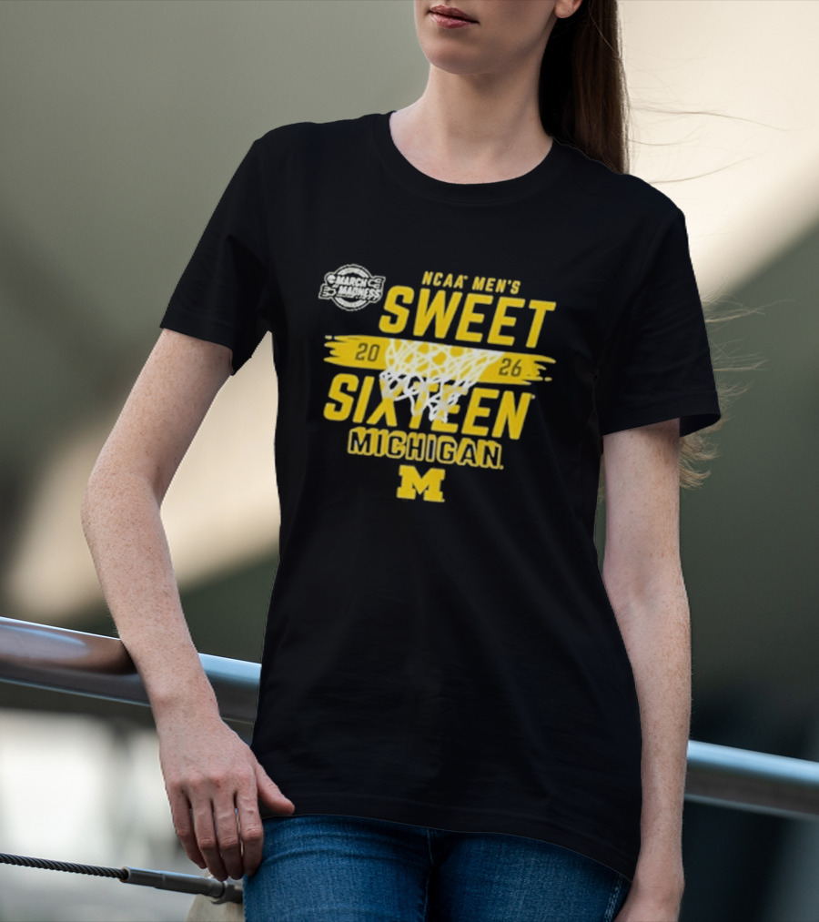 Michigan Wolverines NCAA Men's Basketball Sweet 16 2026 T-Shirt